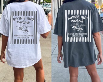 Bikinis and Martinis Bachelorette Party Shirt Tini Bit Engaged Extra Dirty Martini Luxury Bridal Tee Comfort Colors Beach Bach Bride Gift