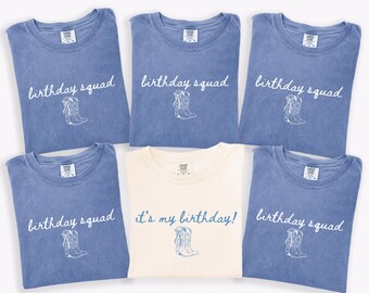 Birthday Shirt Country Western Nashville Cowgirl Matching Birthday Party Squad Tees Group T-Shirt Girls Trip Comfort Colors Tshirt for Women
