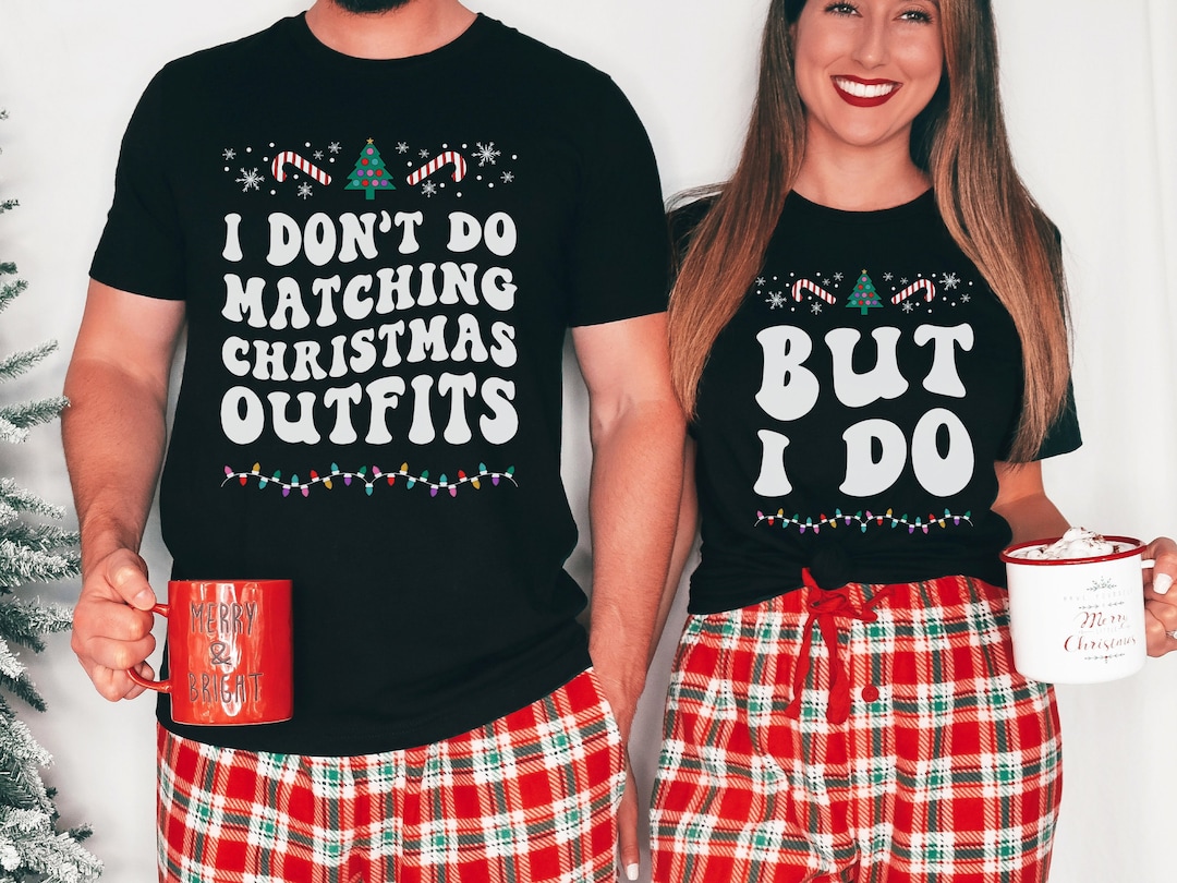 Funny Matching Couples Christmas Shirts, Couples Christmas Pajamas