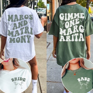 Margs and Matrimony Bachelorette Party Shirt Final Fiesta Beach Tee Bach Gimme One Margarita Cancun Tulum Mexico Bridal Party Favor Tshirt