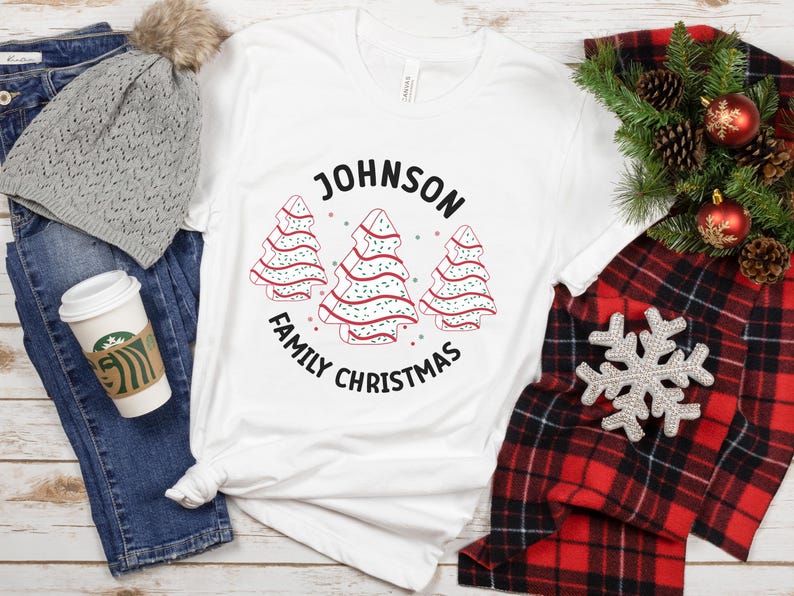 Christmas Tree Cake Matching Family Christmas Shirt Custom Personalized