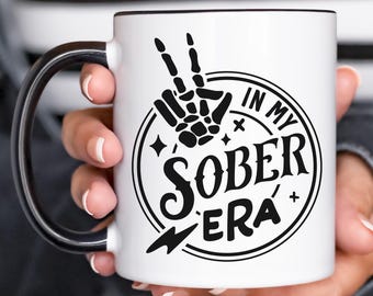 In My Sober Era Sobriety Gift for Women Men Sober Gift Sober Mug One Year Sober Anniversary Gift Cute One Year Sober AA Gift 1 5 10 Years