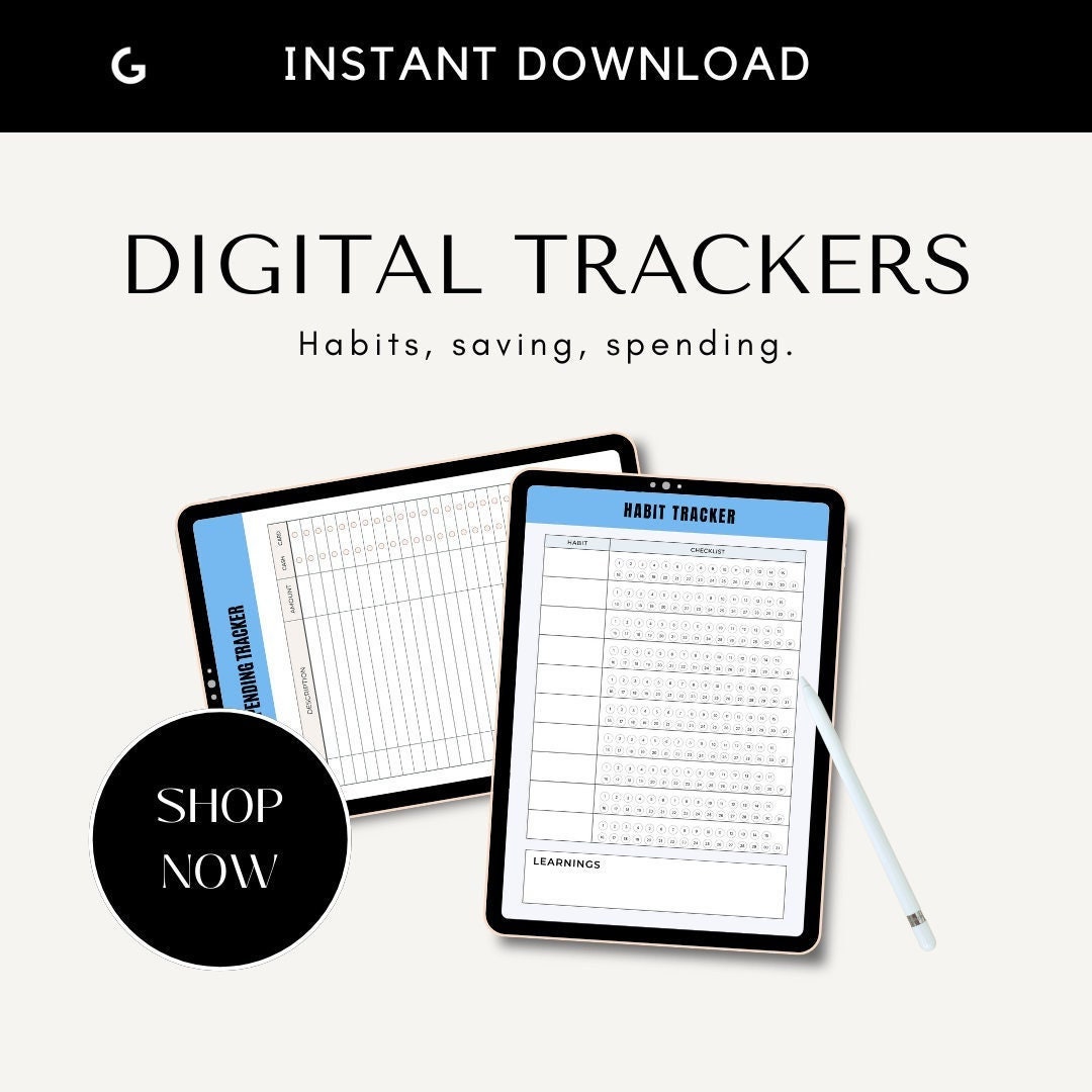 Goodnotes Templates Mini Bundle Habit Tracker Spending Etsy