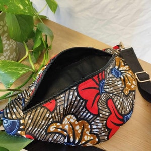 Sac Banane en Tissu Wax - Idéale pour Homme & Femme avec 2 Compartiments Zippés