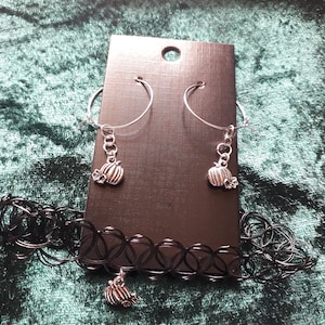 Pumpkin Halloween grunge emo alternative Earring and choker set