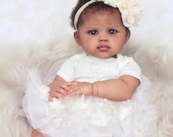 24 in Anano Reborn Baby Dolls Black Girl  Reborn Fake Baby Dolls African American Doll