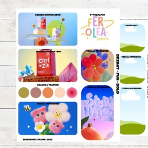 Canva Mood Board Template | Inspiration Board Editable Mood Board | Designer Moodboard | Designer Template | Canva Graphic Designer Template