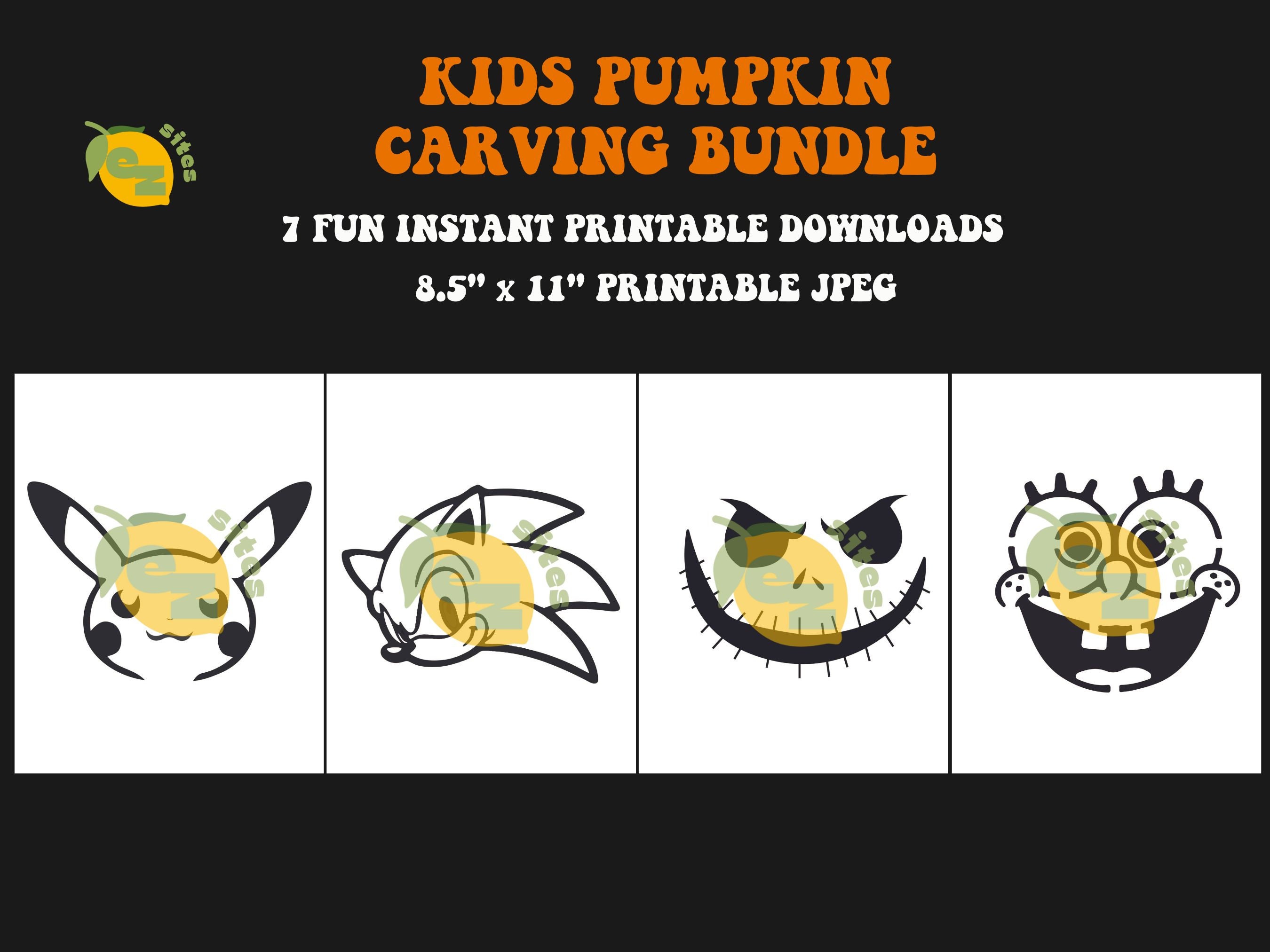 7 Printable Kids Jack-o-lantern Pumpkin Carving Stencil Patterns ...