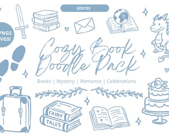 Book Clipart PNG | Hand-Drawn Cozy Doodles (Digital Download)