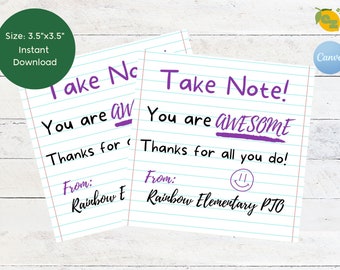 Teacher Appreciation Gift Tag | Editable Canva Template (Digital Download)