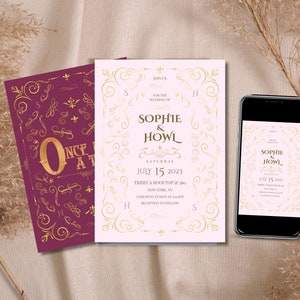 Fairytale Storybook Wedding Invitation | Perfect Invitation for a Fairytale Wedding | Once Upon A Time Invitation | Gold Birthday | Canva