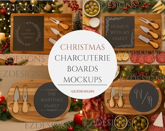 Charcuterie Boards Weihnachtsmockups für Print on Demand