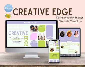 Canva Website Template: Social Media Agency Landing Page (Digital Download)