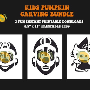 7 Printable Kids Jack-o-lantern Pumpkin Carving Stencil Patterns ...