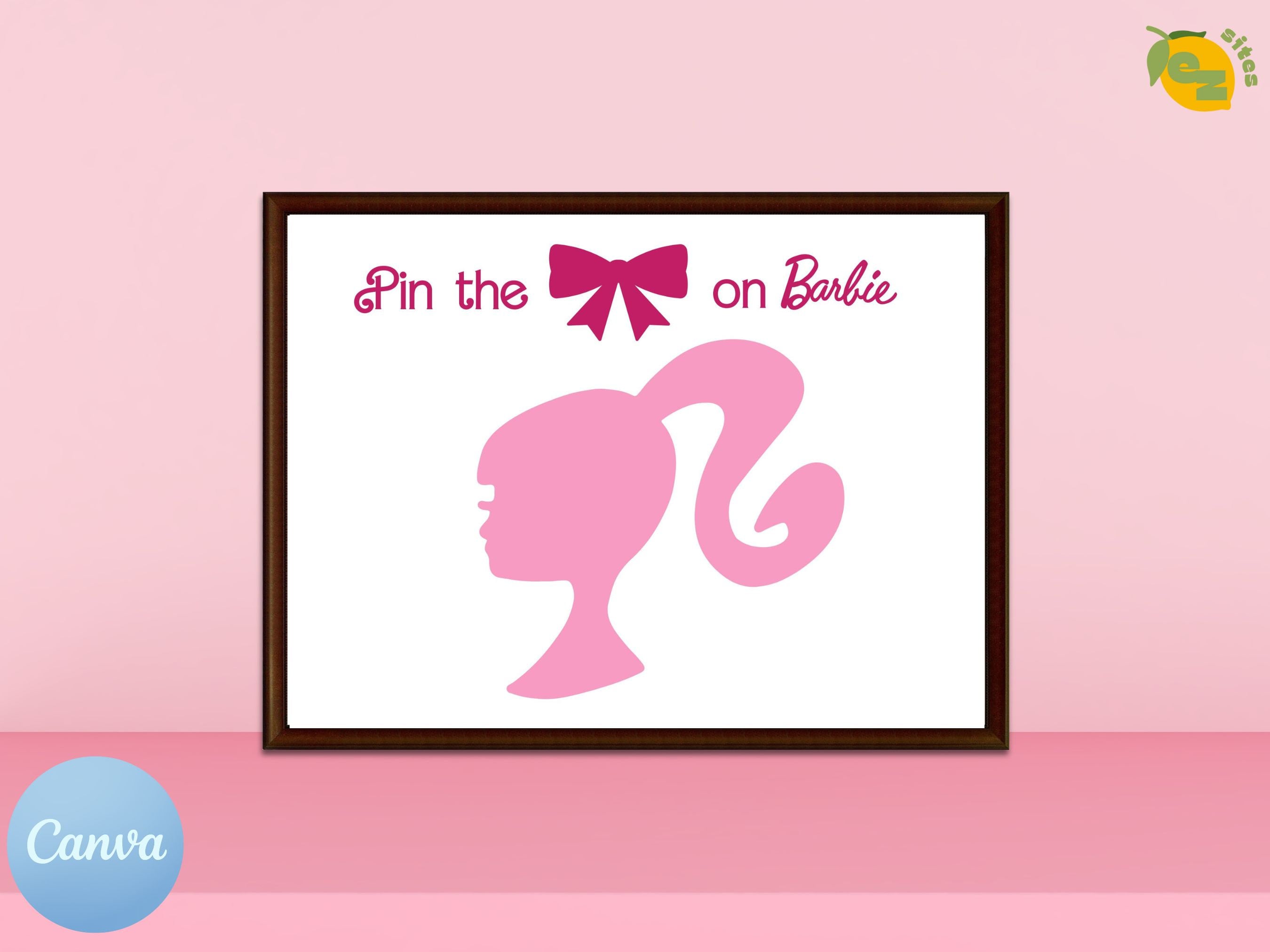 Pin the Bow on the Doll Printable Doll Party Game Pin Game Etsy UK