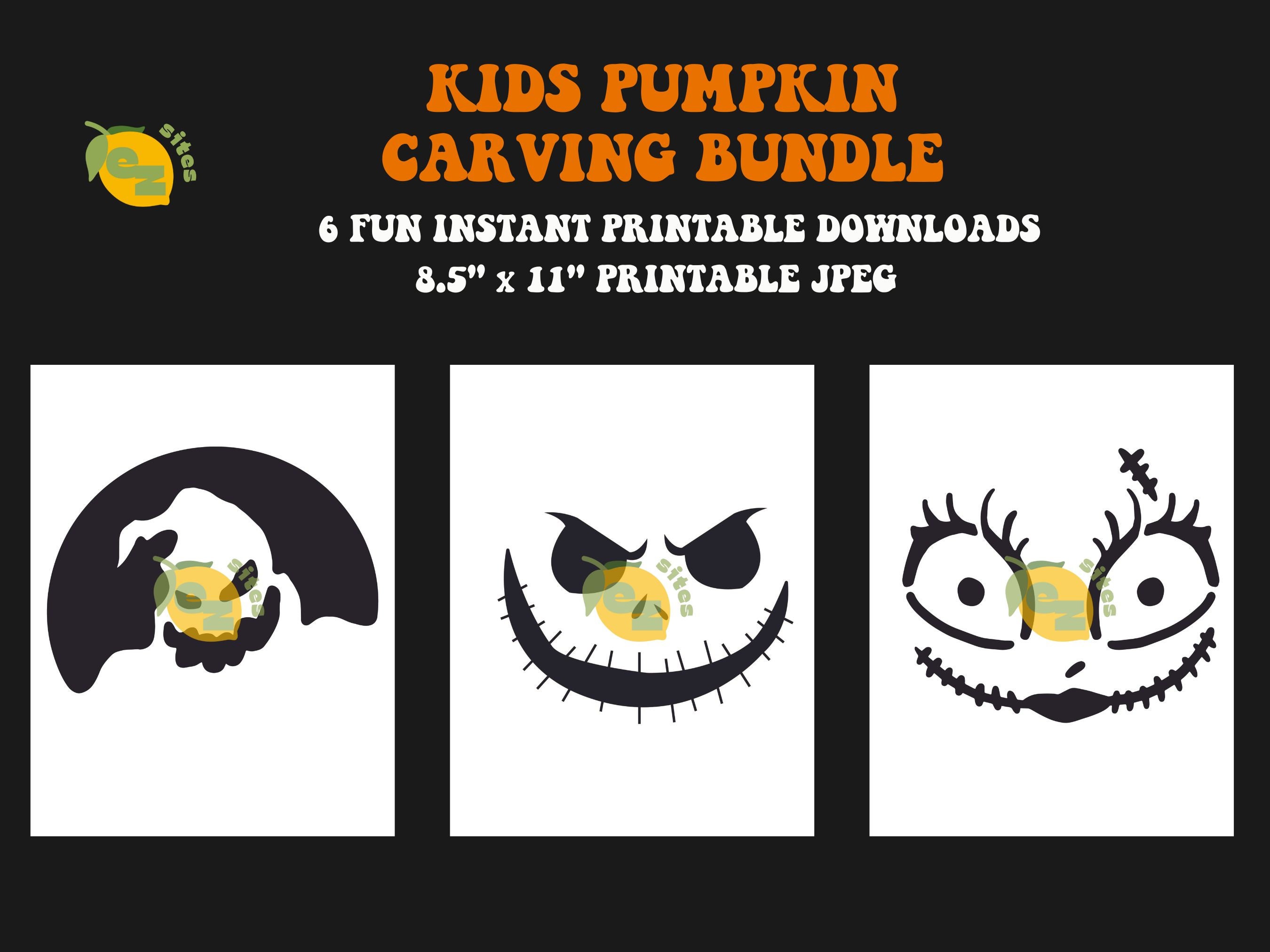 7 Printable Kids Jack-o-lantern Pumpkin Carving Stencil Patterns ...