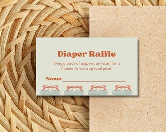 Storybook Baby Shower Diaper Raffle Ticket: Editable Canva Template (Digital Download)