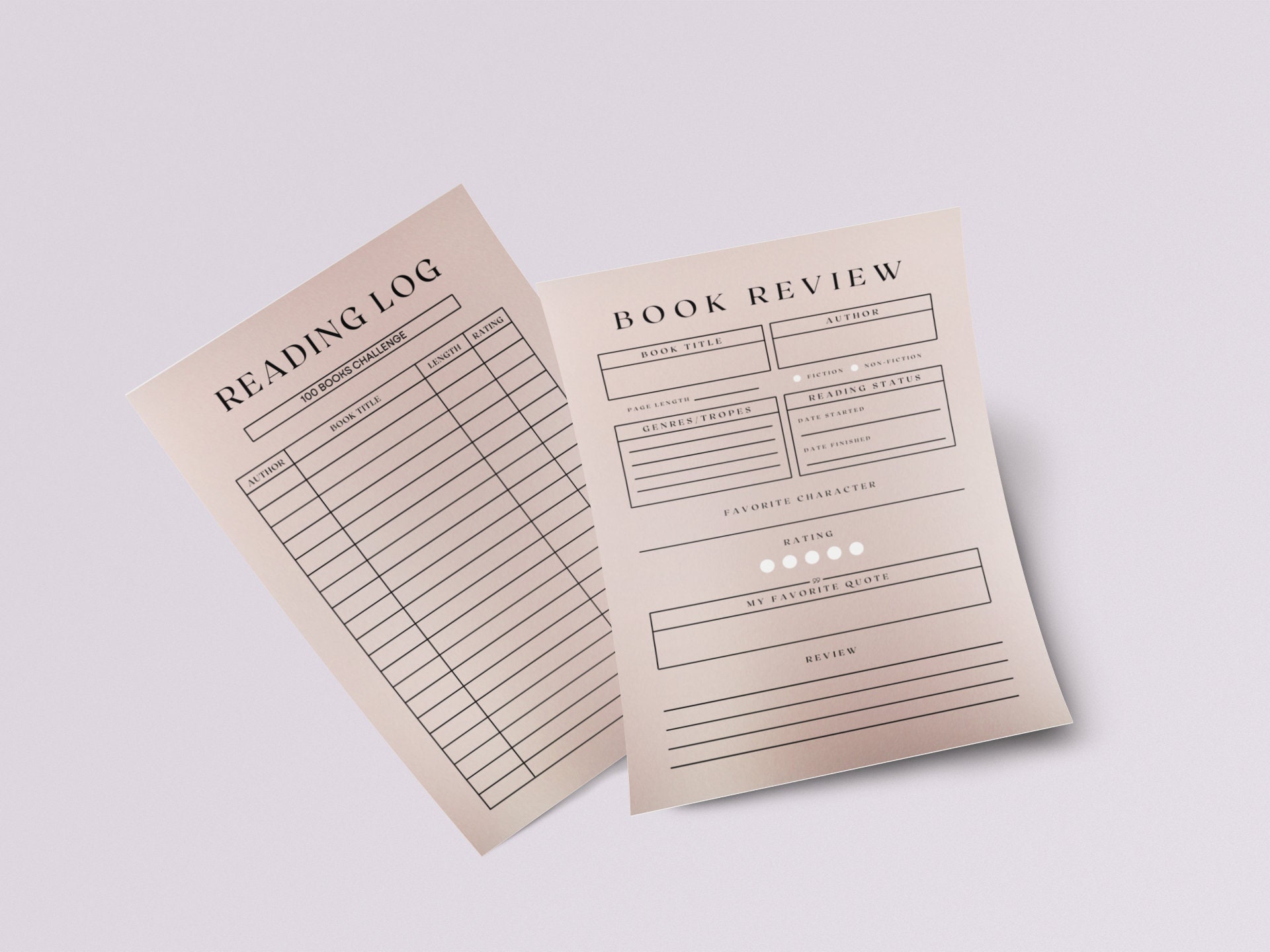 Printable Book Journal - Etsy