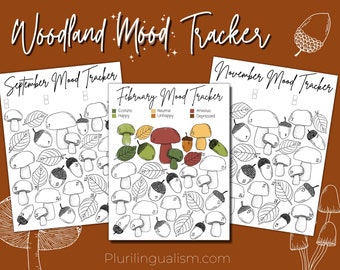 Woodland Mood Tracker Printable | Emotion monthly tracker,  PDF, mental health mood tracker, mood tracker monthly, mental health printable