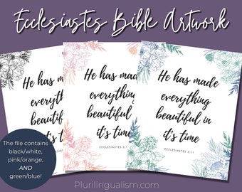 Ecclesiastes 3:11 Digital Bible Print | Digital Artwork to Print, Bible Verse Image, Verse Artwork, Bible Verse Wall Art, Bible Printable