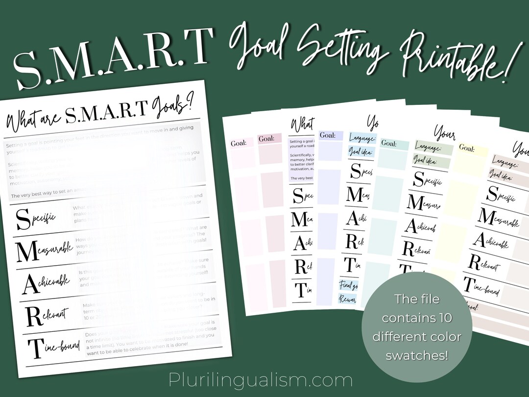 SMART Language Goals Printable Goal Help, Foreign Language Goal Tracker