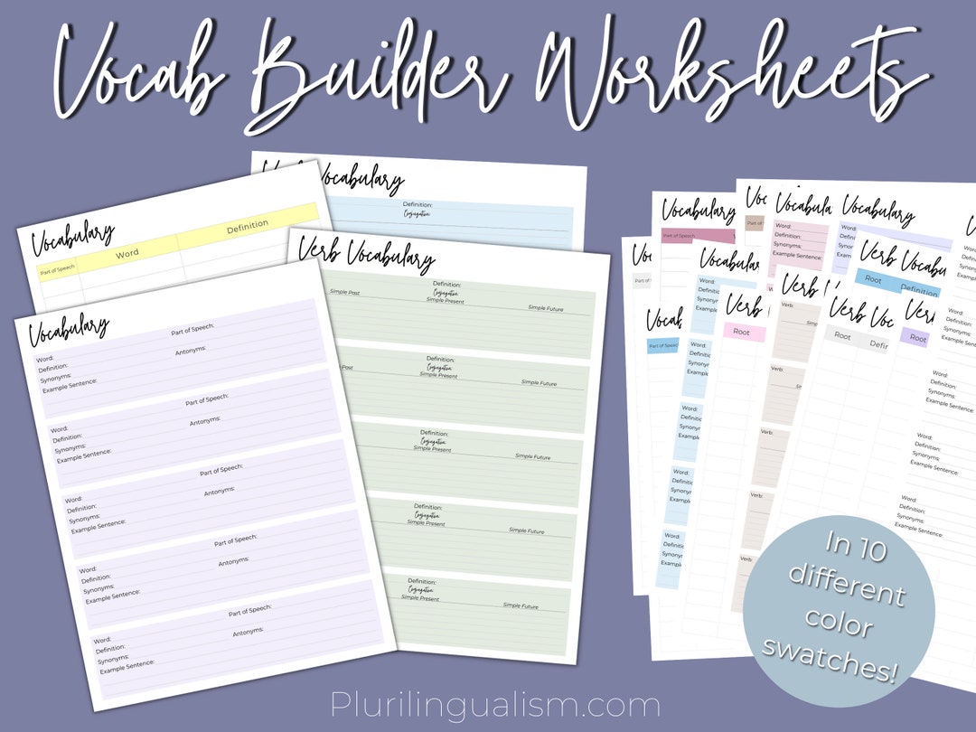 Vocabulary Builder Worksheets