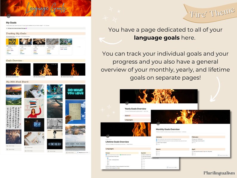 Multilingual Fire All-in-one Language Hub! Giant Notion Template for Language Learners ...