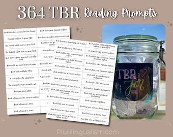 364 TBR Jar Reading Prompts! | Reading Prompts for Finding New Books, Reading Prompts for Booktube, Booktok, & Bookstagram, DIY TBR Jar