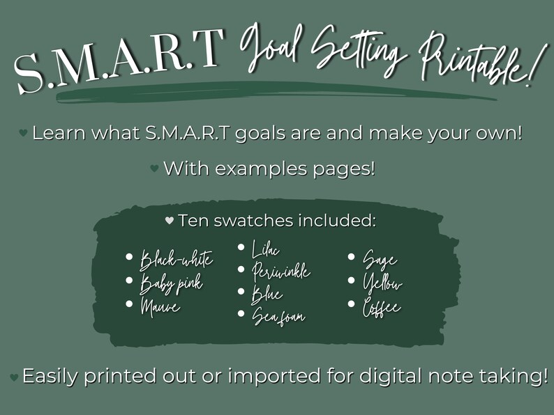 SMART Language Goals Printable Goal Help, Foreign Language Goal Tracker