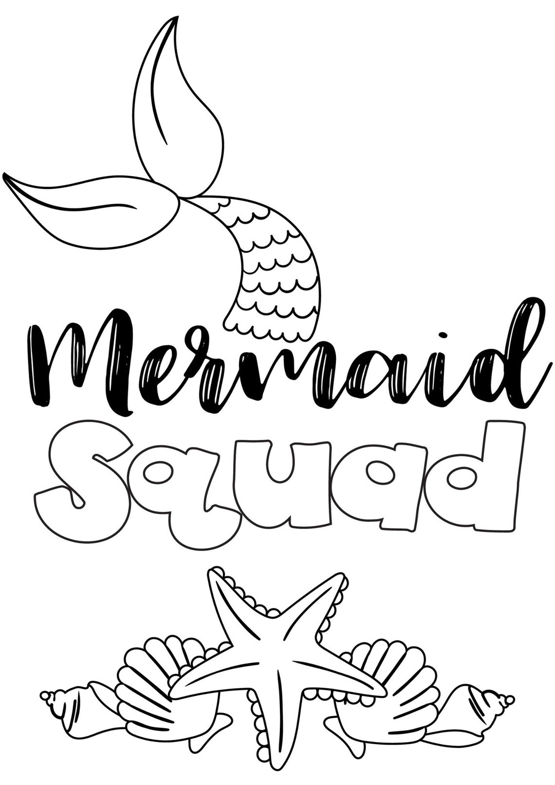 50 Printable Mermaid Colouring Pages - Digital PDF Download - Mermaid ...