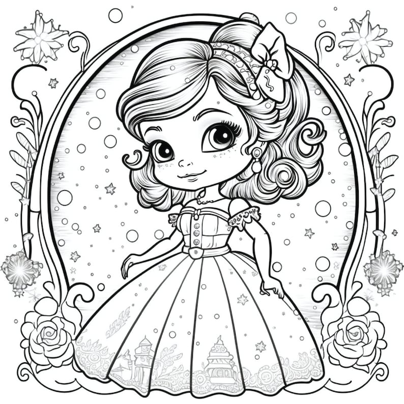 36 Printable Princess Colouring Pages Digital PDF Download Princess