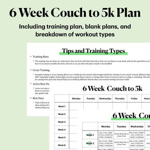 Couch to 5k - 6 Week Plan