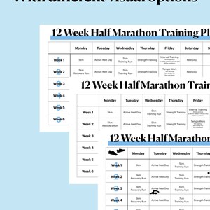 12 Week Half Marathon Training Plan Bundle - Running Journal/plan ...