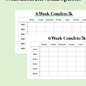 Couch to 5k - 6 Week Plan - Etsy