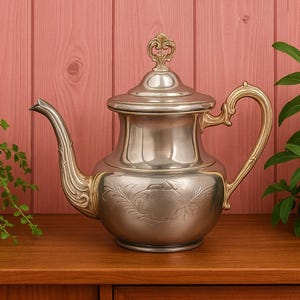 Vintage Silver Plate Teapot – Richfield Quadruple Plate, Made in USA Tea Service