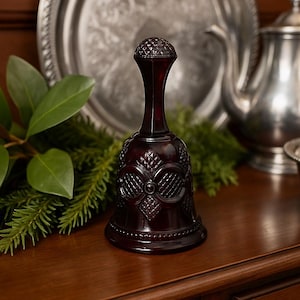 Vintage Dinner Bell - Avon 1876 Cape Cod Ruby Red Glass, Holiday Decoration