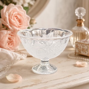 Vintage Crystal Rose Bowl Vase - Etsy