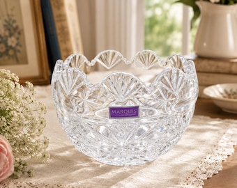Vintage Waterford Marquis Regal Scallop Bowl -5.5 Inch Lead Crystal, Made in Czech Republic, Gift or Display Bowl, New in Box or Unboxed