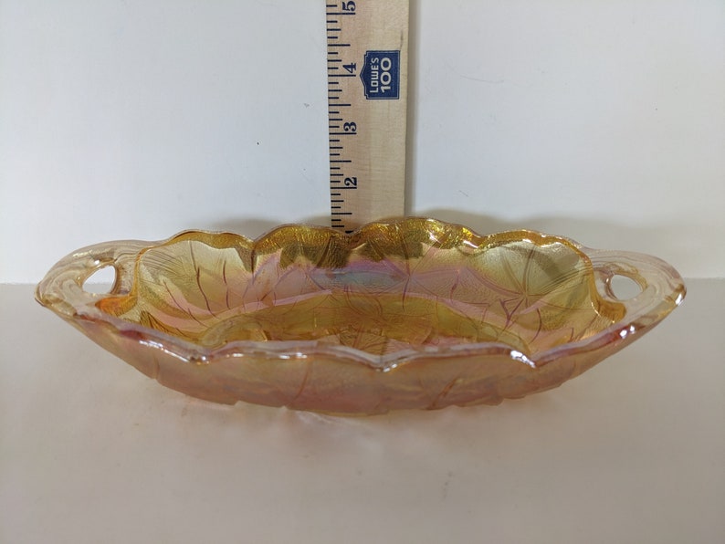 Vintage Carnival Glass Serving Tray Marigold Indiana Glass Etsy