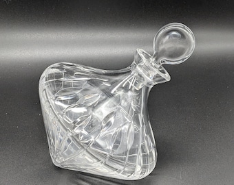 Vintage Astral Crystal "Peerage" Spin Top Wine Decanter with Mikasa Czech Republic Crystal Stand | Barware Collectible