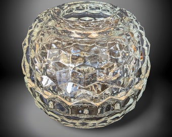 Vintage Diamond Cut Glass Fairy Lamp - Mid Century Retro Chic - Enchanting Cottage Farmhouse Lighting