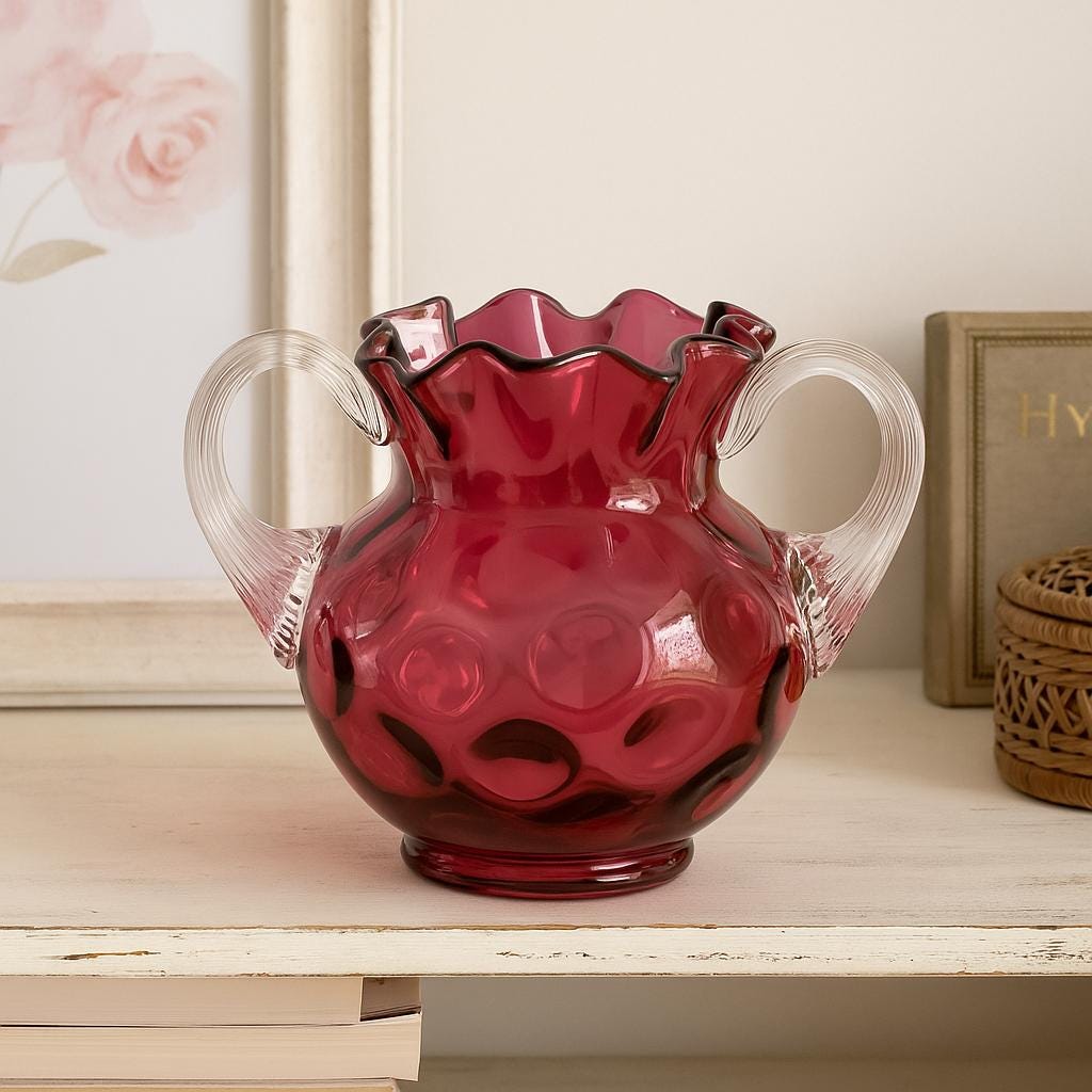 Fenton Pink Coin Dot - Etsy