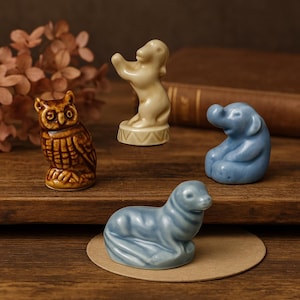 Vintage Wade Whimsies Porcelain Figurines - Red Rose Tea