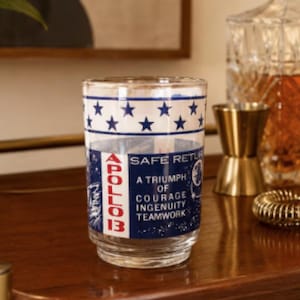 Vintage Apollo 13 Glass Tumbler - NASA Souvenir Barware Drinkware