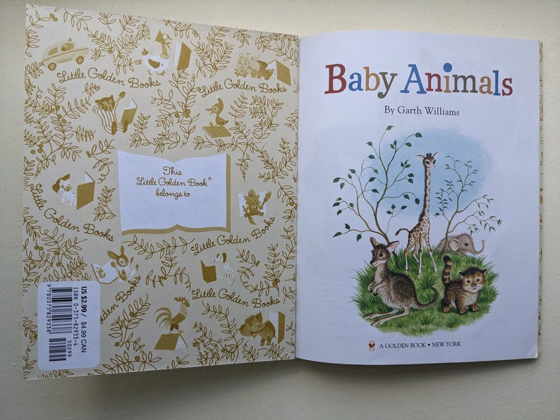 Vintage Little Golden Book Baby Animals 1984 Children's Etsy