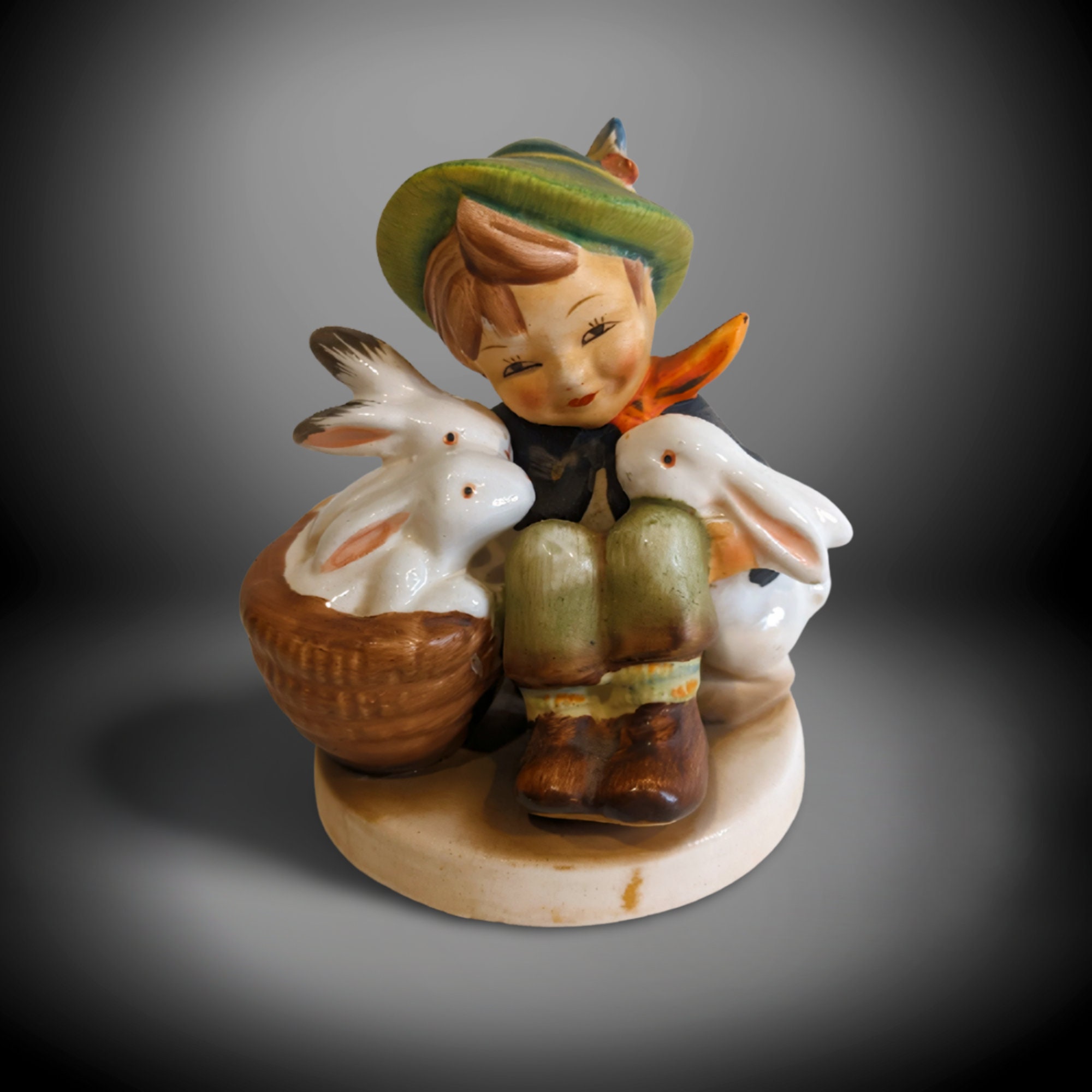 Vintage Goebel Hummel 58 Playmates Boy With Rabbits Vintage