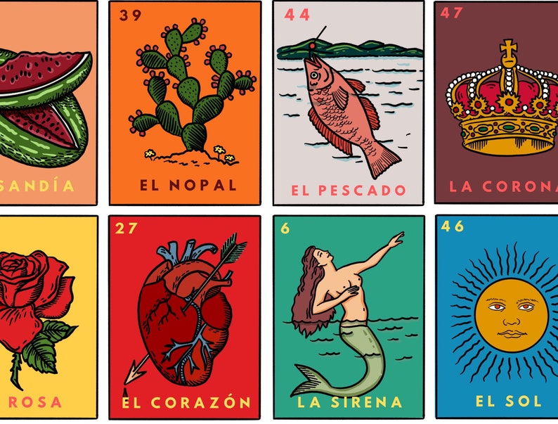 Loteria Mexicana Coloring Pages Full Set. - Etsy
