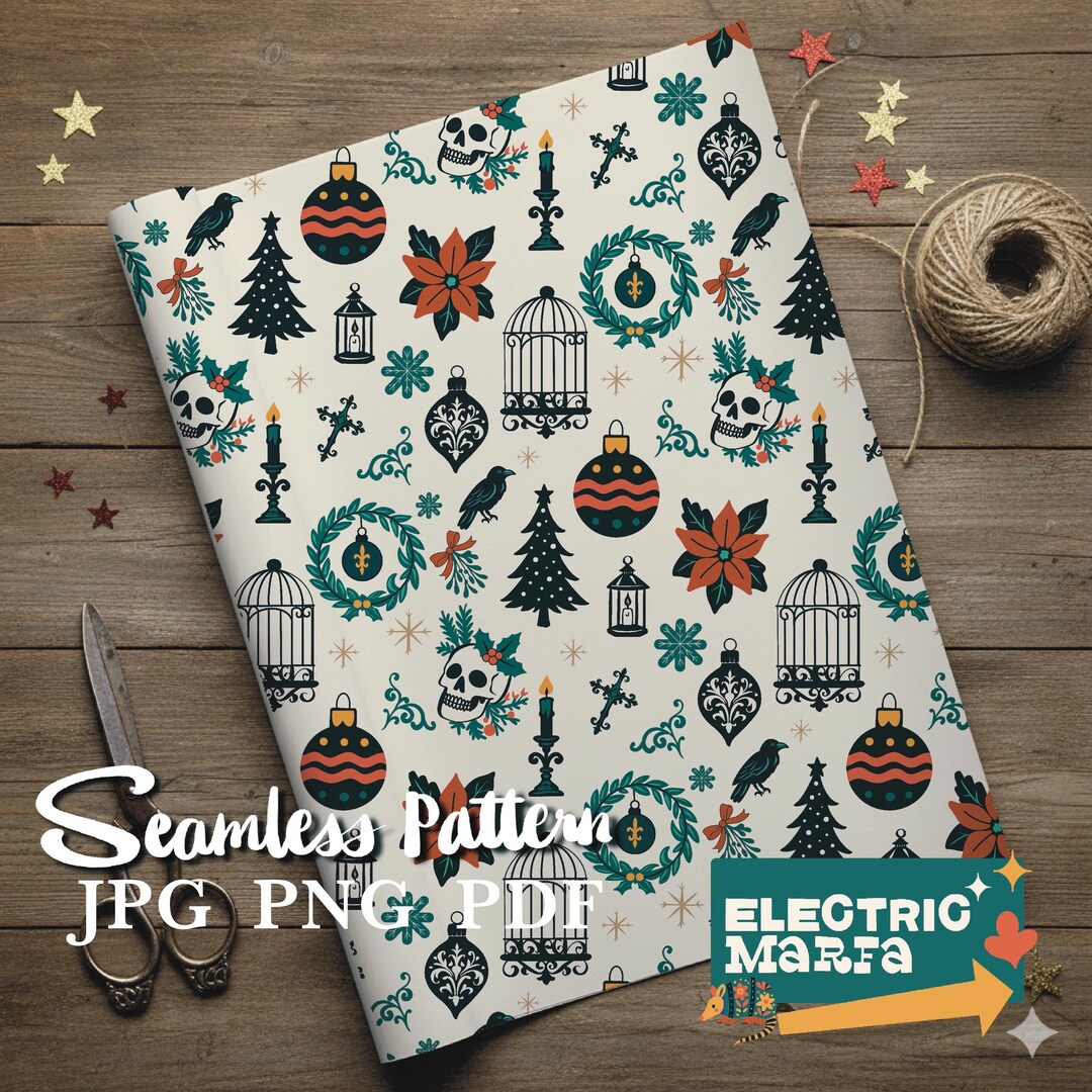 Ubs Pattern Gothic Christmas Seamless Pattern – Instant Digital Download (JPG • PNG ...