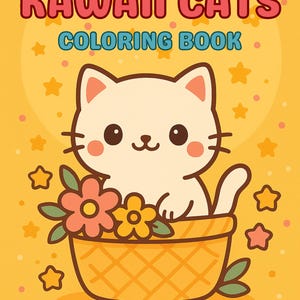 Kawaii Cats Coloring Book for Kids and Adults: Cute Cat Coloring Pages, Relaxing Stress Relief Activity Book, Adorable Kawaii Cat Gifts