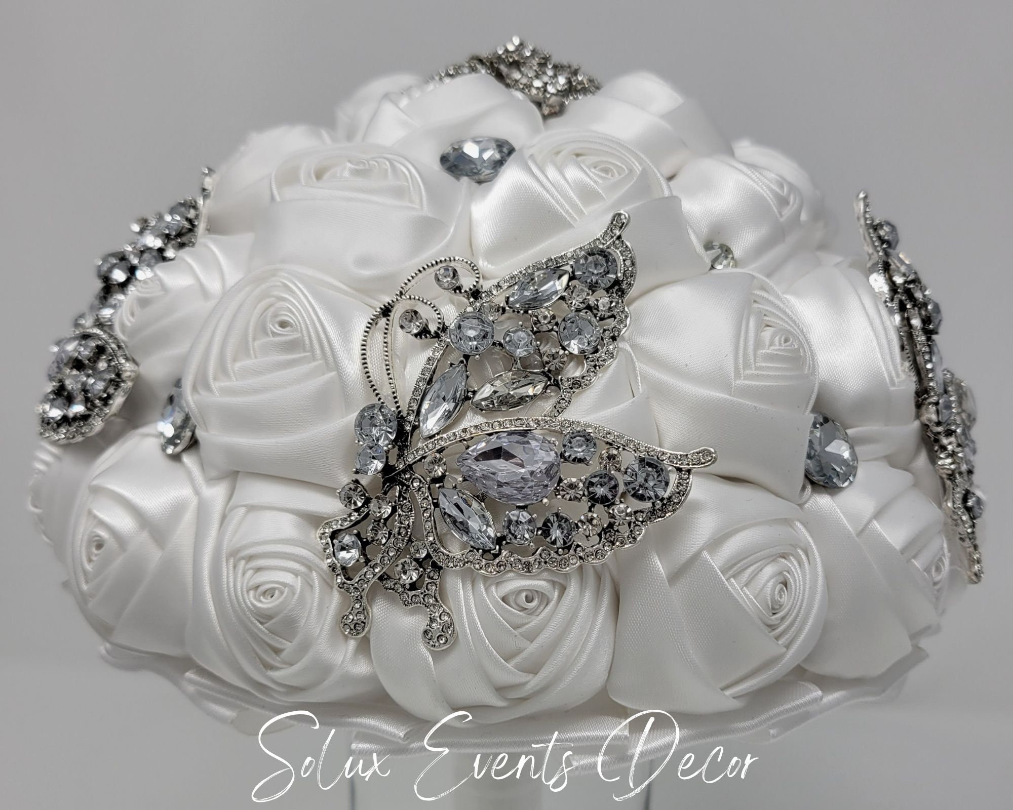 BUTTERFLIES~EMR Satin Rose Brooch Bouquet or DIY KIT – Bouquets by